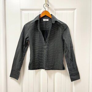 Vintage Tension Made in Italy Pinstripe Blouse Black - S
